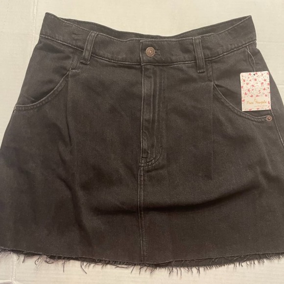 NWT Free People Women's Night Cosmico Flirt A-Line Denim Mini Skirt Size 30 - Picture 4 of 11